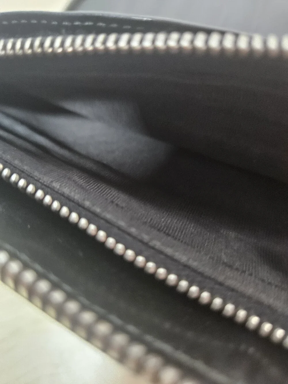 DOLCE & GABBANA Italian Leather Long Wallet Black Zippered Bifold